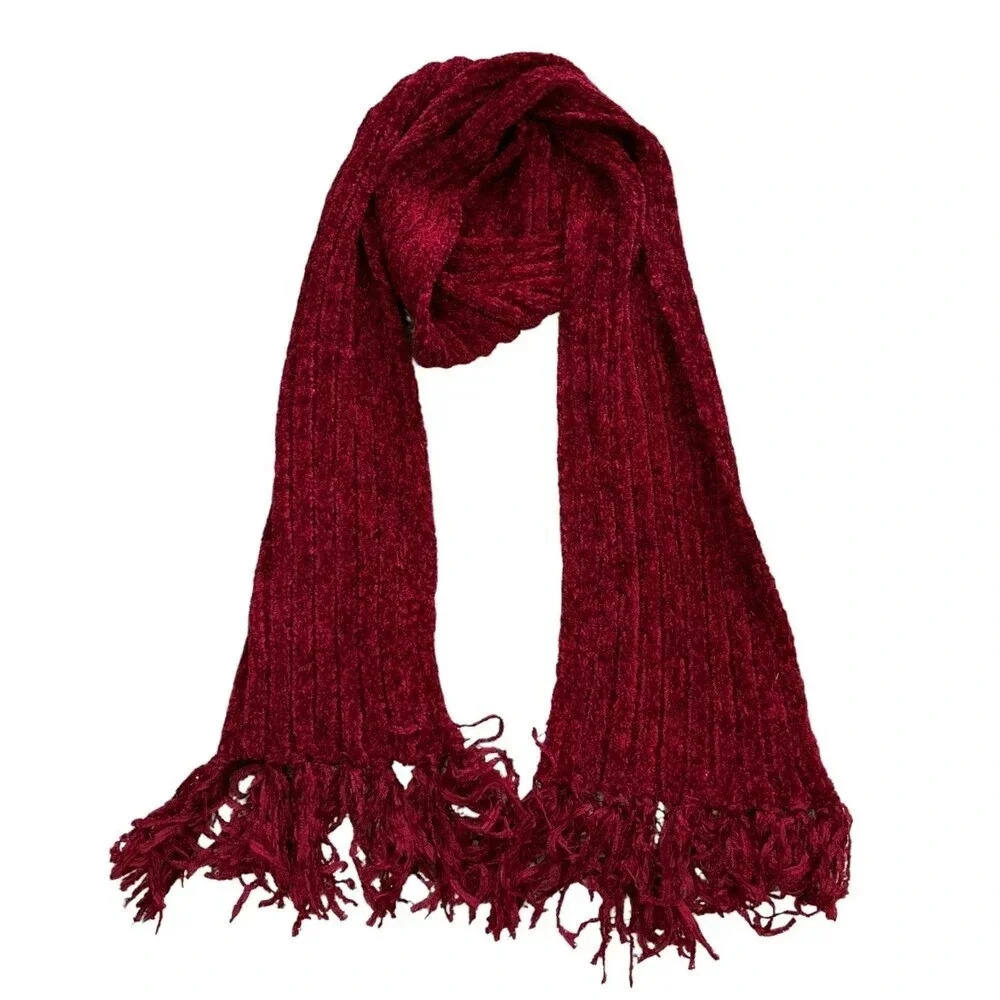 Charter Club Red Long Fringe Scarf